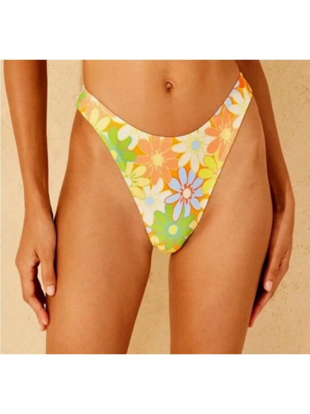 Wild Fable Floral Bikini Bottom Medium Mid Rise Ultra High Rise Super Cheeky NWT